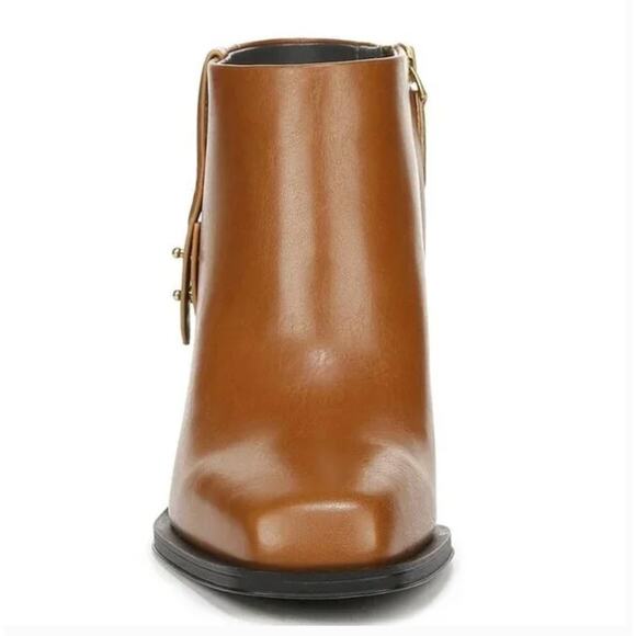 Franco Sarto Vivica Ankle Booties 11 NWOT Tan Square Toe Block Heel Western - Picture 3 of 10